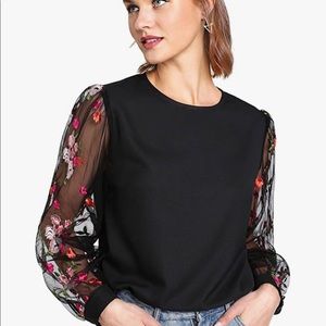 Embroidered sleeve blouse